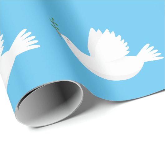 Taube mit Olivenzweig Geschenkpapier (Rolleneckpunkt)