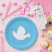 Taube mit Olivenzweig Pappteller (Party)