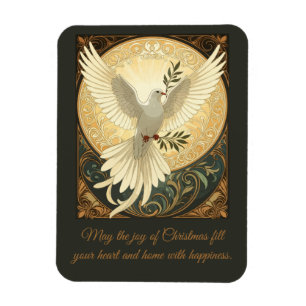Taube mit Olivenzweig Weihnachtsdesign Magnet