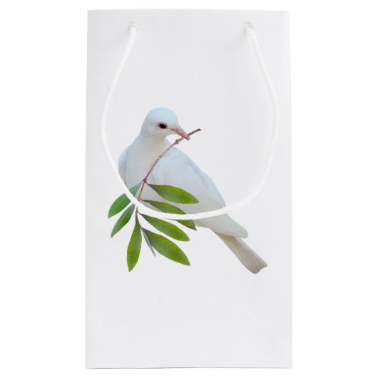 Taube mit Ölzweig-Geschenk-Tasche Kleine Geschenktüte (Rückseite)