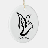Taube mit Ölzweig- u. Psalm-55:6 Zitat Keramikornament (Rechts)