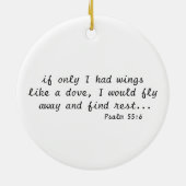 Taube mit Ölzweig- u. Psalm-55:6 Zitat Keramikornament (Hinten)