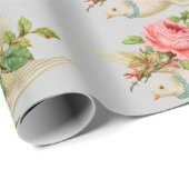 Taube mit Rose Geschenkpapier (Rolleneckpunkt)