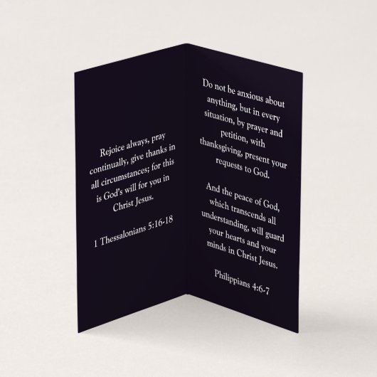 Taube mit schräg Lila geklappter, schräg eingeklap Visitenkarten (Innenseite)