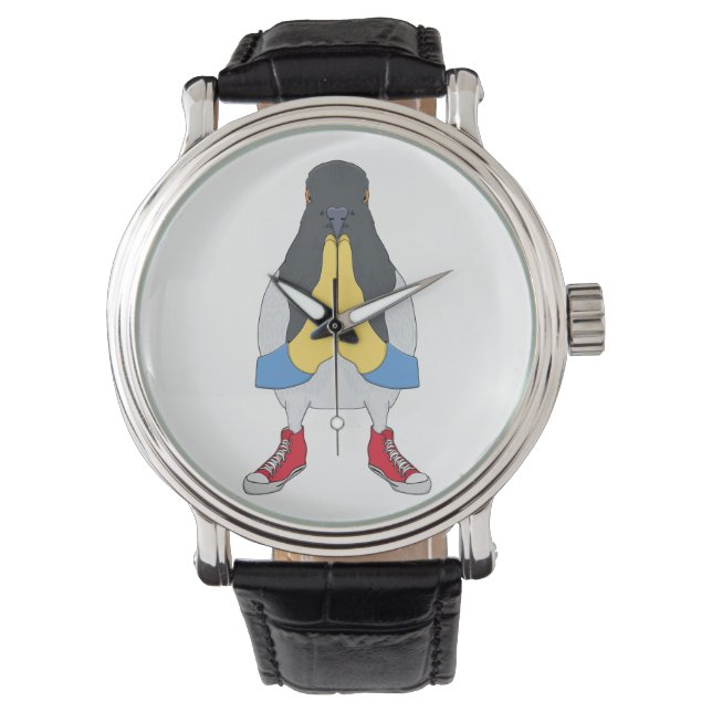 Taube mit Schuhen Armbanduhr (Vorderseite)