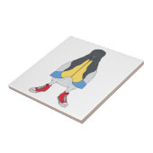 Taube mit Schuhen Fliese (Seite)