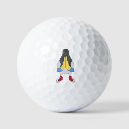 Taube mit Schuhen Golfball (Vorderseite)