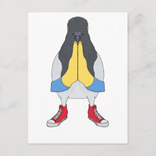 Taube mit Schuhen Postkarte