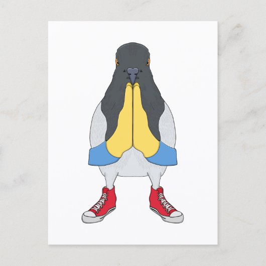 Taube mit Schuhen Postkarte (Vorderseite)