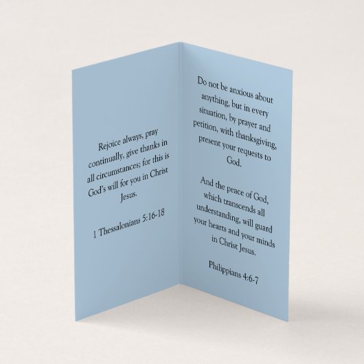 Taube mit vertikal geklapptem Cross Blue Visitenkarten (Innenseite)