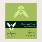 Taube mit waldgrün geklapptem Busin Visitenkarten (Außenseite Aufgefaltet)