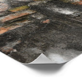 Taube mit Zweig auf der Tornwand sitzen Poster (Ecke)