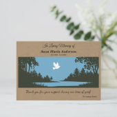 Taube & Natur Szene Rustikale Beerdigung Danke Kar (Stehend Vorderseite)