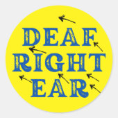 Taube Ohren schwer Gehörlosigkeit Runder Aufkleber (Vorderseite)