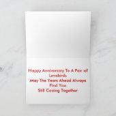 Taube Pair unter den Zweigen, GLÜCKLICH JAHRESTAG Karte (Innenseite)