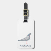 Taube Personalisiert Gepäckanhänger (Vorderseite vertikal)