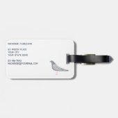 Taube Personalisiert Gepäckanhänger (Rückseite horizontal)