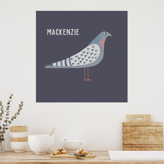 Taube Personalisiert Poster (Küche)