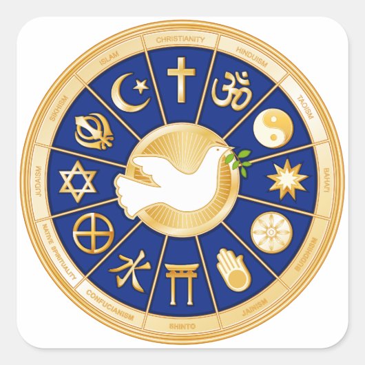 Taube Quadratischer Aufkleber (Vorderseite)