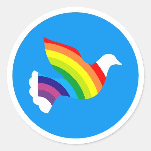 Taube Regenbogen dove rainbow Runder Aufkleber (Vorderseite)
