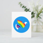 Taube Regenbogen Postkarte (Stehend Vorderseite)