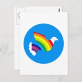 Taube Regenbogen Postkarte (Vorne/Hinten)