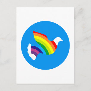 Taube Regenbogen Postkarte