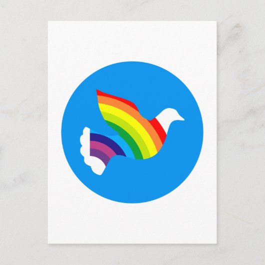 Taube Regenbogen Postkarte (Vorderseite)