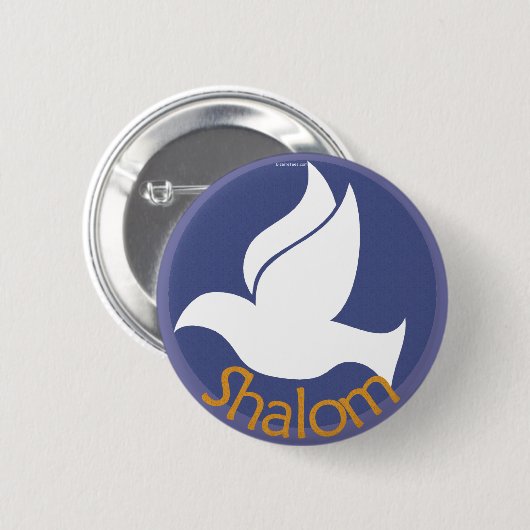 Taube Shalom Knopf Button (Vorne & Hinten)