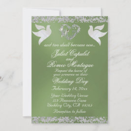 Taube, Silberherz und Glitzer, QR-Code - Seite Einladung