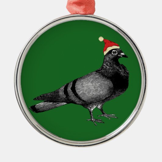 Taube Silbernes Ornament (Vorne)
