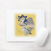 Taube Tallit Menorah mit Hintergrund Mousepad (Mit Mouse)