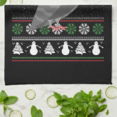 Taube - Täubchen Ugly Christmas Geschirrtuch (Gefaltet)