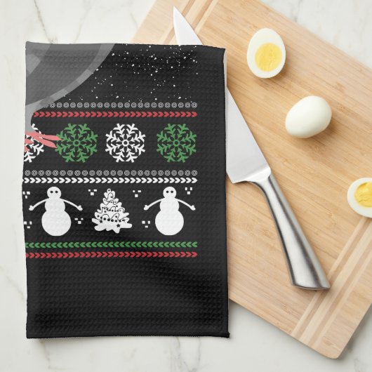 Taube - Täubchen Ugly Christmas Geschirrtuch (Viertel Falte)