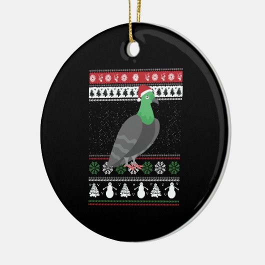 Taube - Täubchen Ugly Christmas Keramik Ornament (Links)