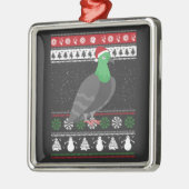 Taube - Täubchen Ugly Christmas Ornament Aus Metall (Links)