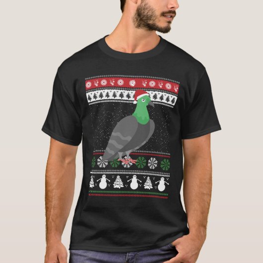 Taube - Täubchen Ugly Christmas T-Shirt (Vorderseite)