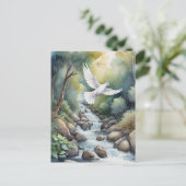 Taube über Wasserfarbe #2 Postkarte (Stehend Vorderseite)