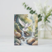 Taube über Wasserfarbe Postkarte (Stehend Vorderseite)