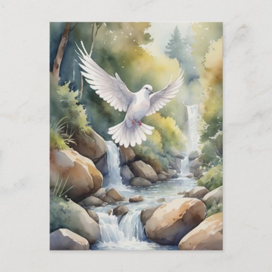 Taube über Wasserfarbe Postkarte (Vorderseite)