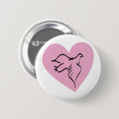 Taube umgeben von rosa Herz Button (Vorne & Hinten)