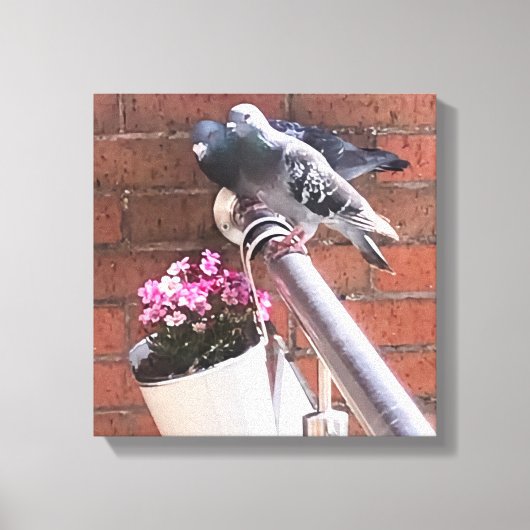 Taube und Blumen Leinwanddruck (Vorderseite)