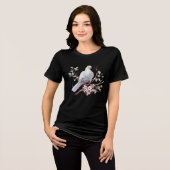 Taube und Blumenherz Tri-Blend Shirt (Vorderseite voll)
