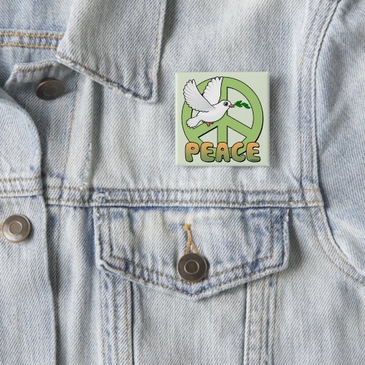Taube und Friedenssymbol Button (Beispiel)