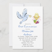 Taube und Gastgeber Erste Kommune Einladung (Vorderseite)