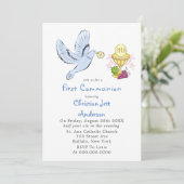 Taube und Gastgeber Erste Kommune Einladung (Stehend Vorderseite)