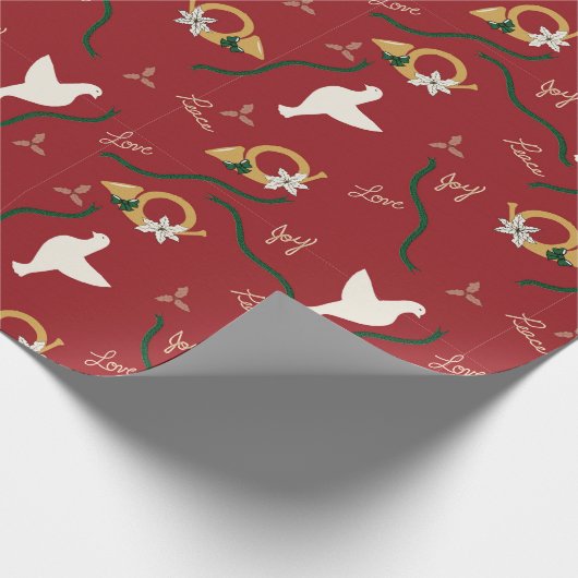 Taube und Horn Geschenkpapier (Ecke)
