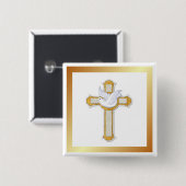 Taube und Kreuz Button (Vorne & Hinten)