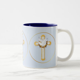 Taube und Kreuz Zweifarbige Tasse