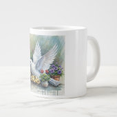 Taube und Küken im Garten Jumbo-Tasse (Vorderseite Rechts)